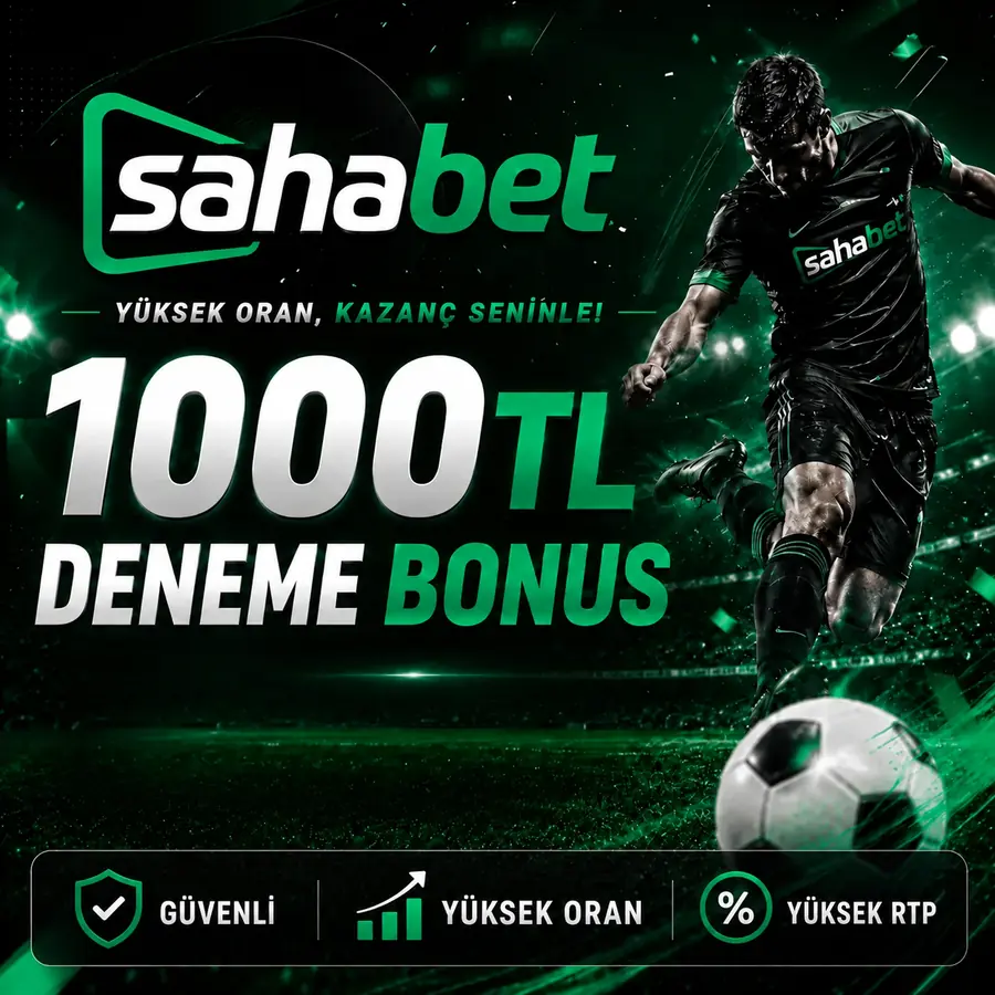 Sahabet 1000 TL deneme bonusu ve futbol tanıtım görseli